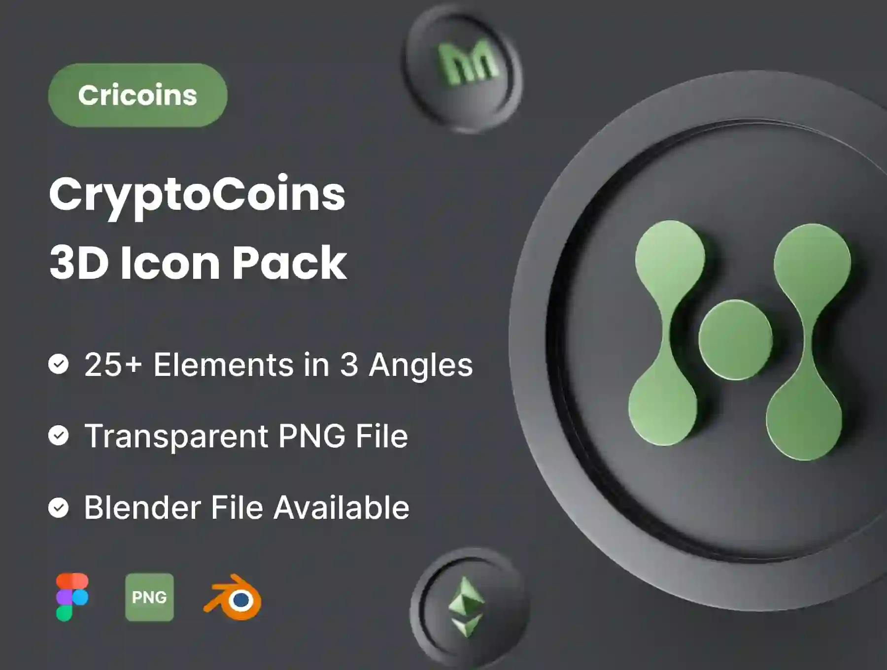 Cricoins - Cryptocoins 3D Icon Pack