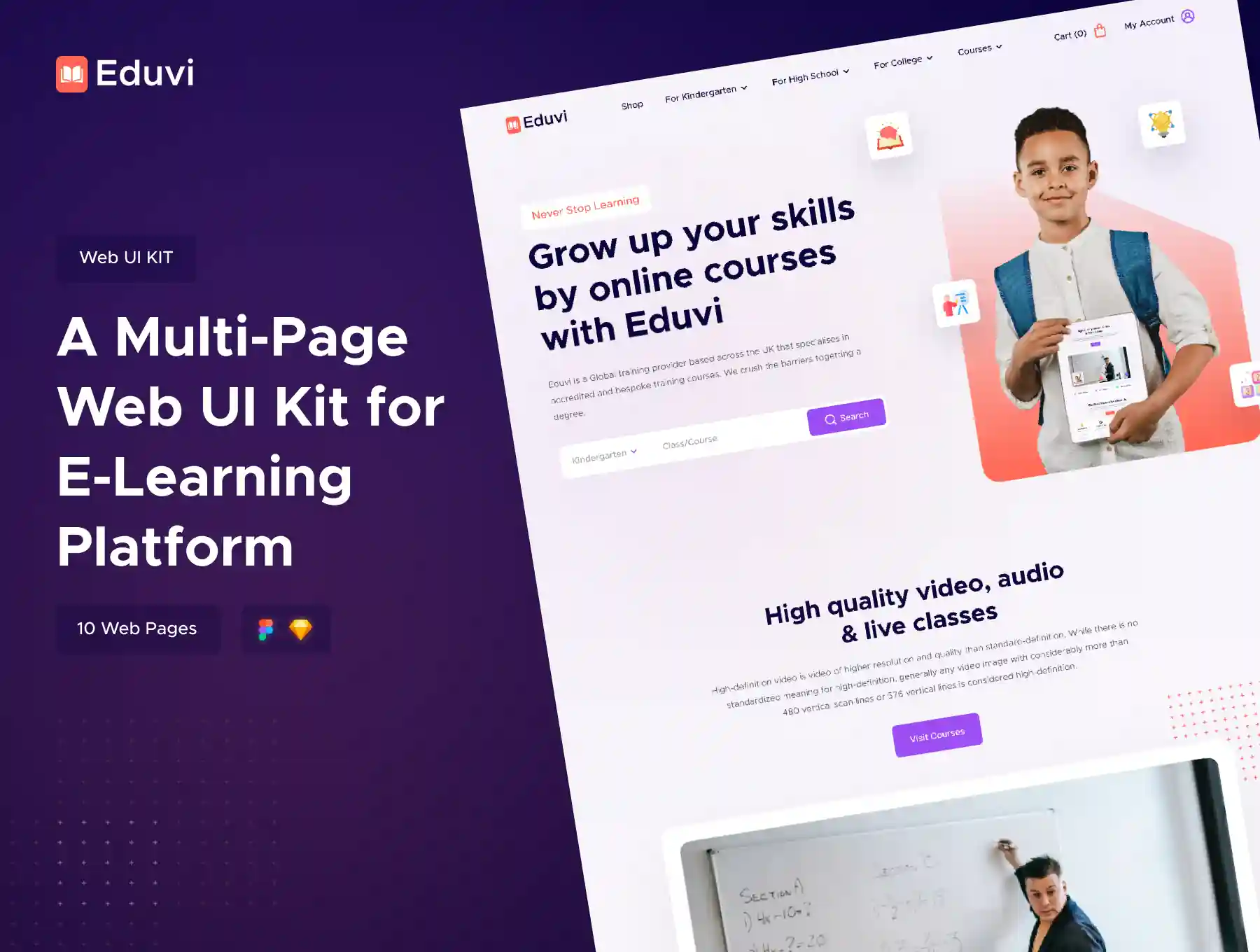 Eduvi: E-learning Web UI Kit