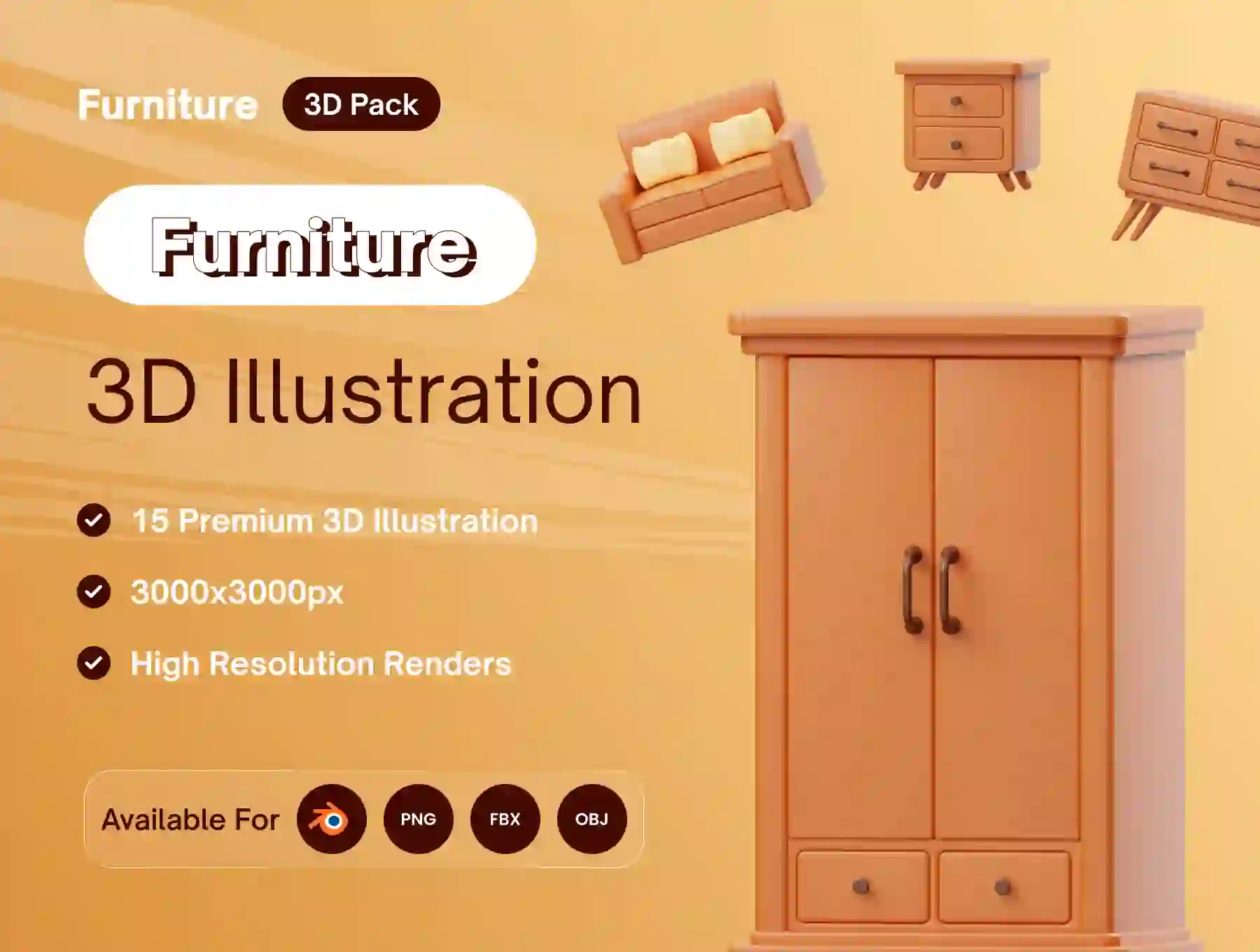 MYFURNITURE: 3D Furniture Icons