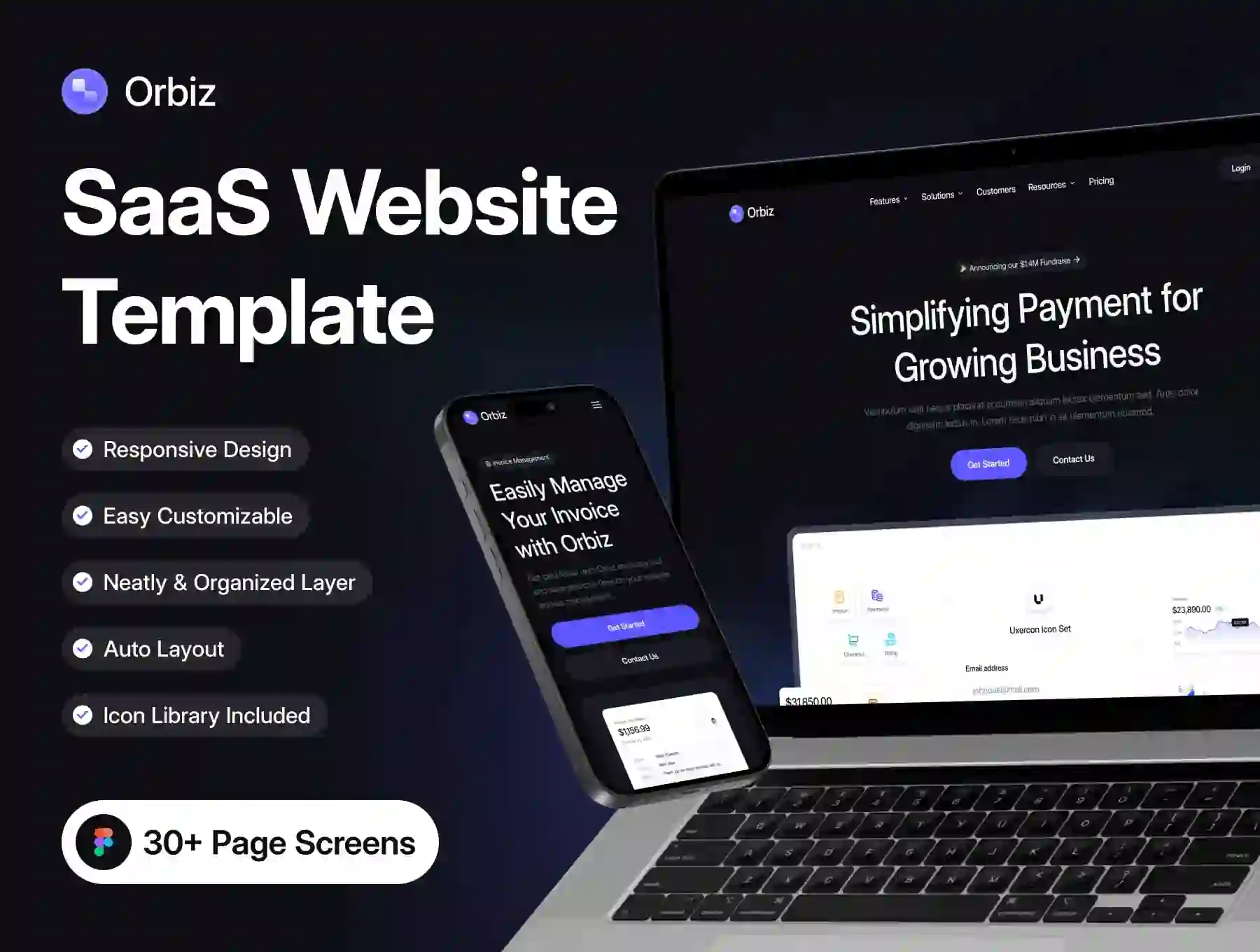 Orbiz - SaaS - Website Template UI Kit