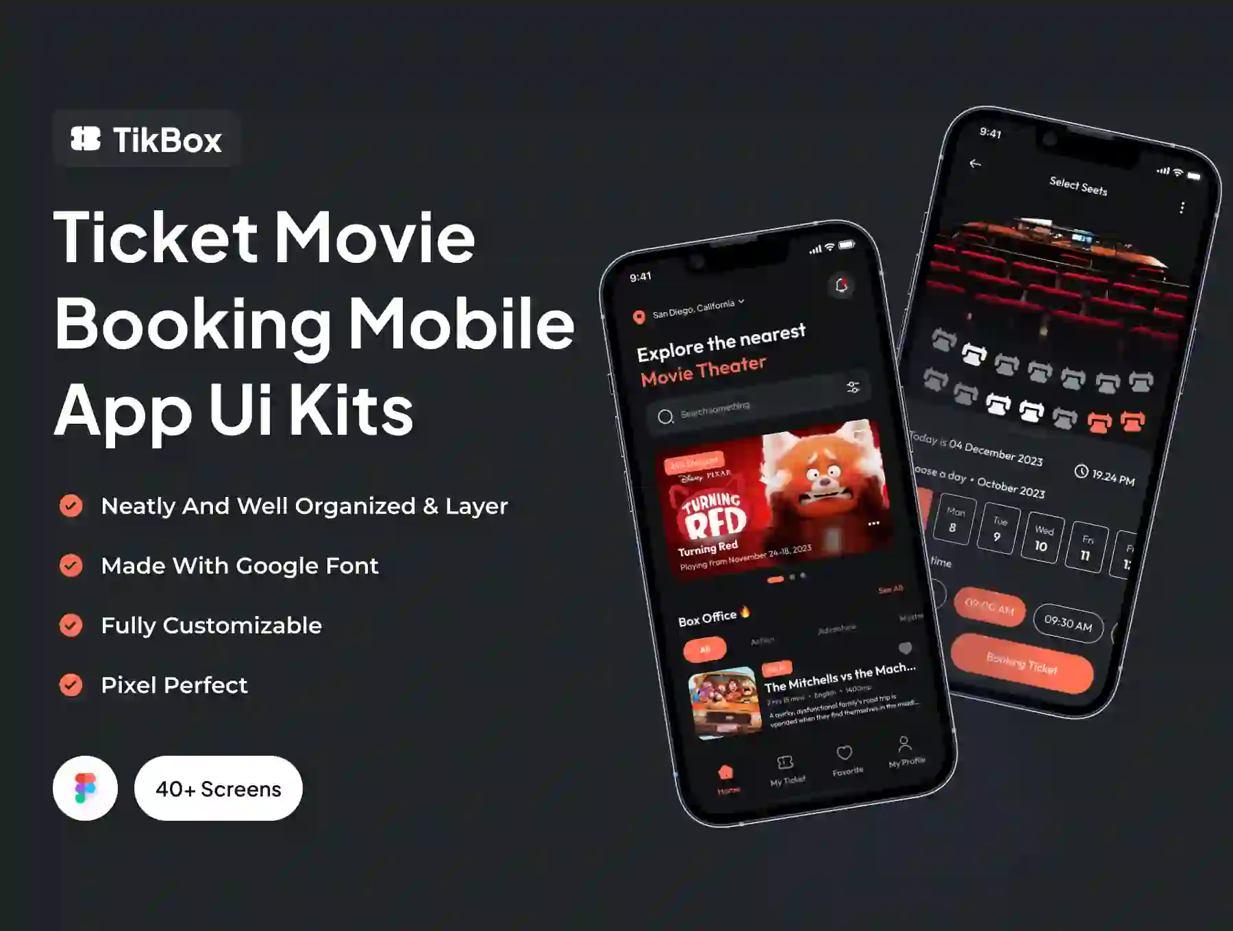 TikBox - Ticket Movie Booking Mobile App Ui Kits