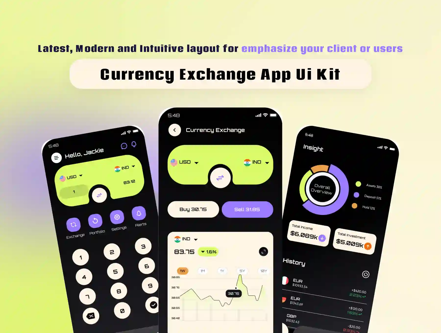 Xange currency exchange app Ui kit