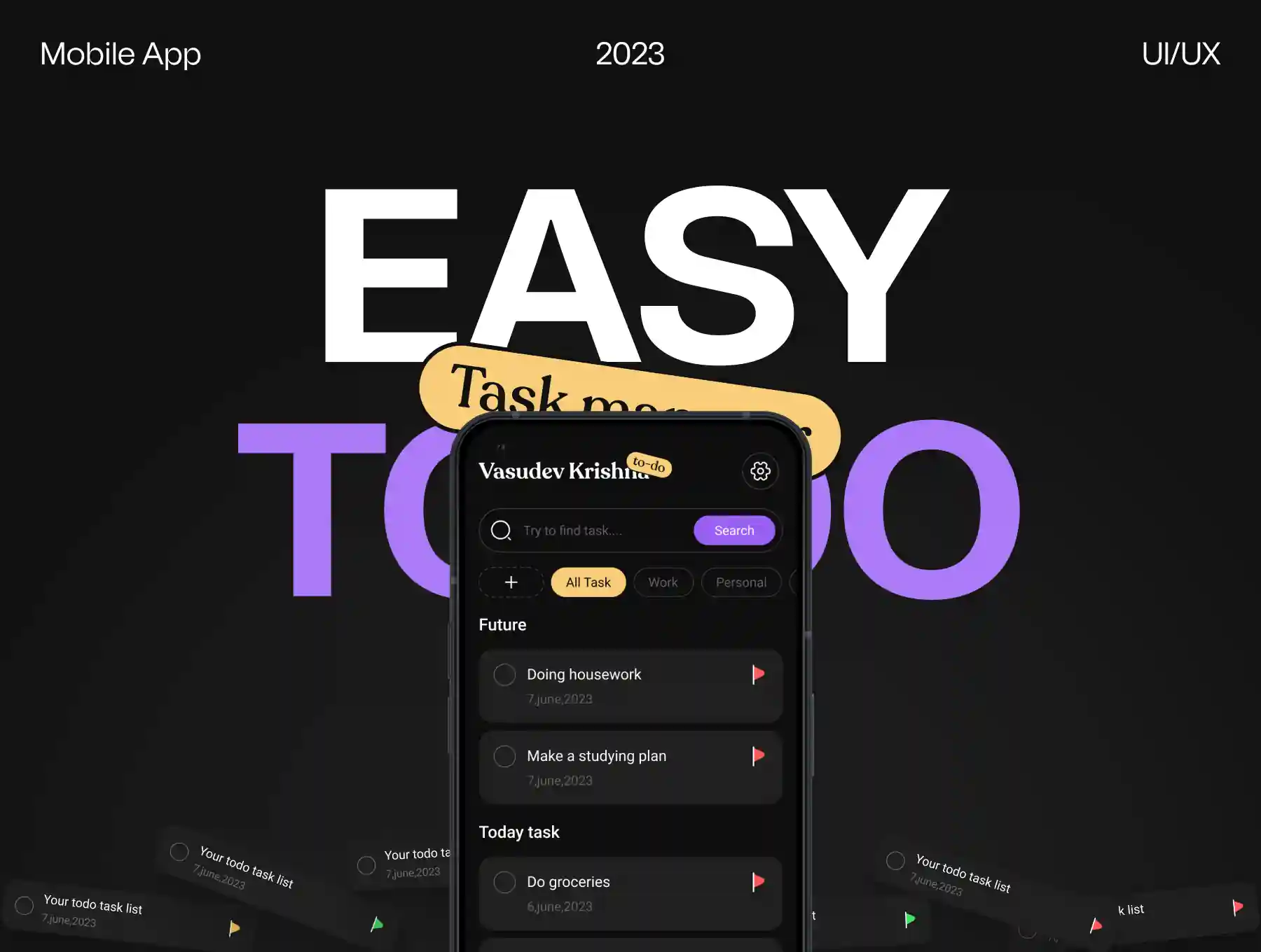 TEasy Todo: TaskList & Calendar App UI Kit