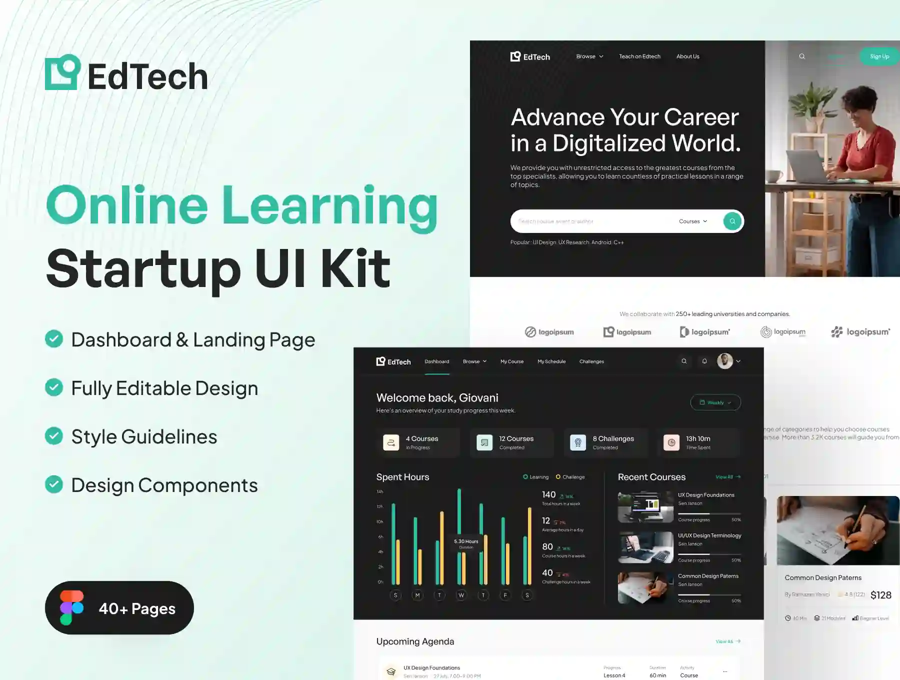 EdTech - Online Learning Startup Web UI Kit