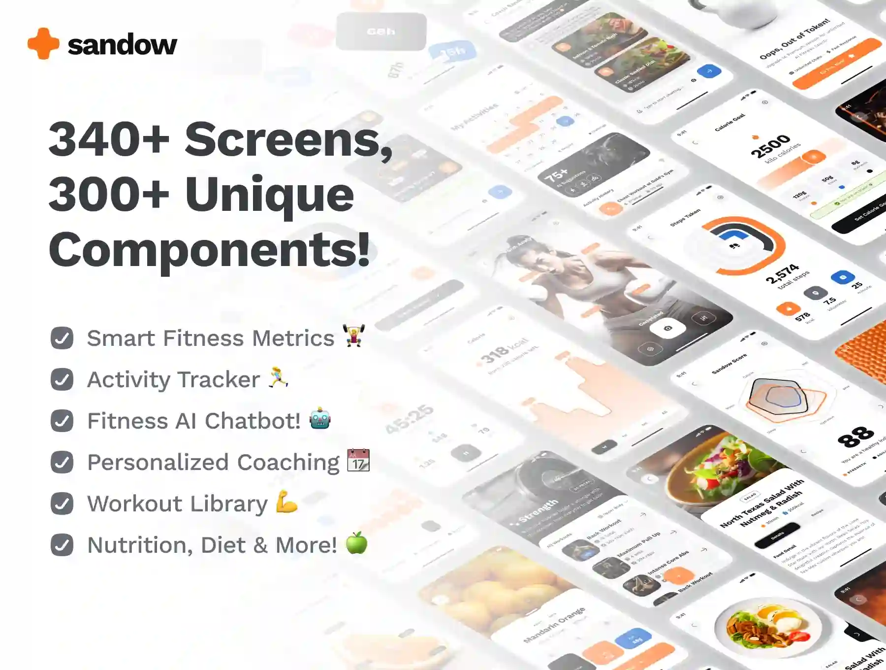 sandow UI Kit: AI Fitness & Nutrition App