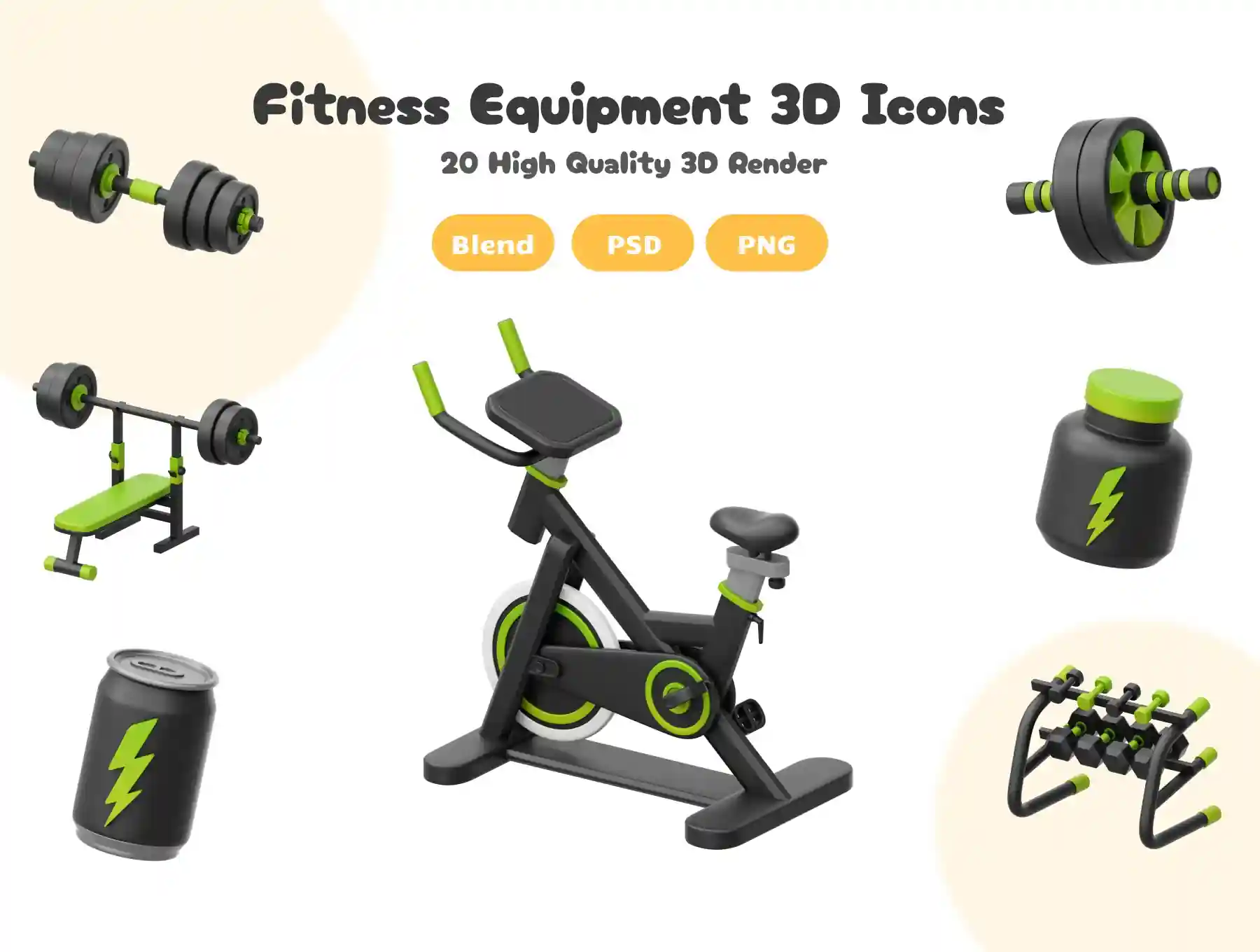 Fitness & Workout Equipment 3D Icon