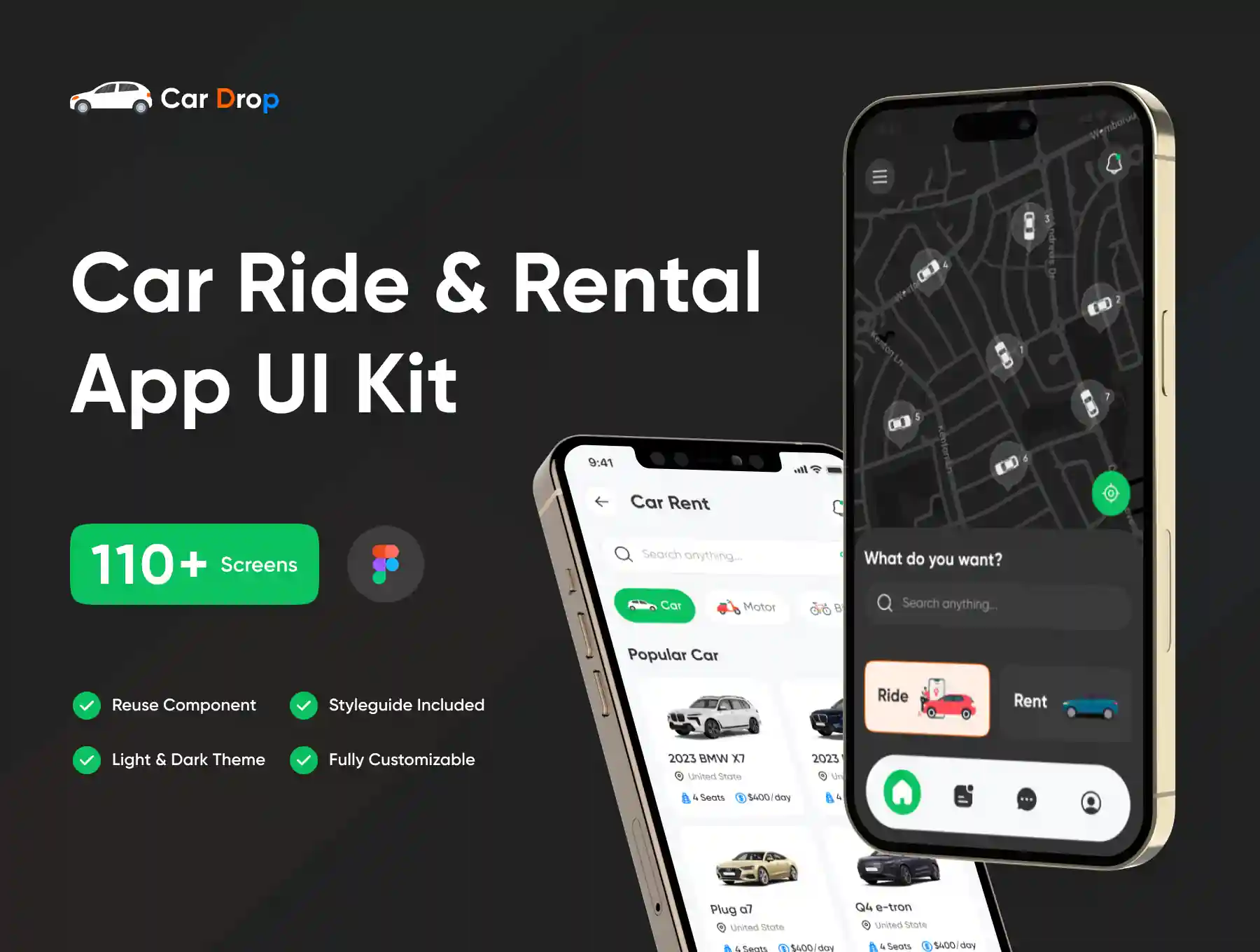 Car Ride & Rental App UI Kit