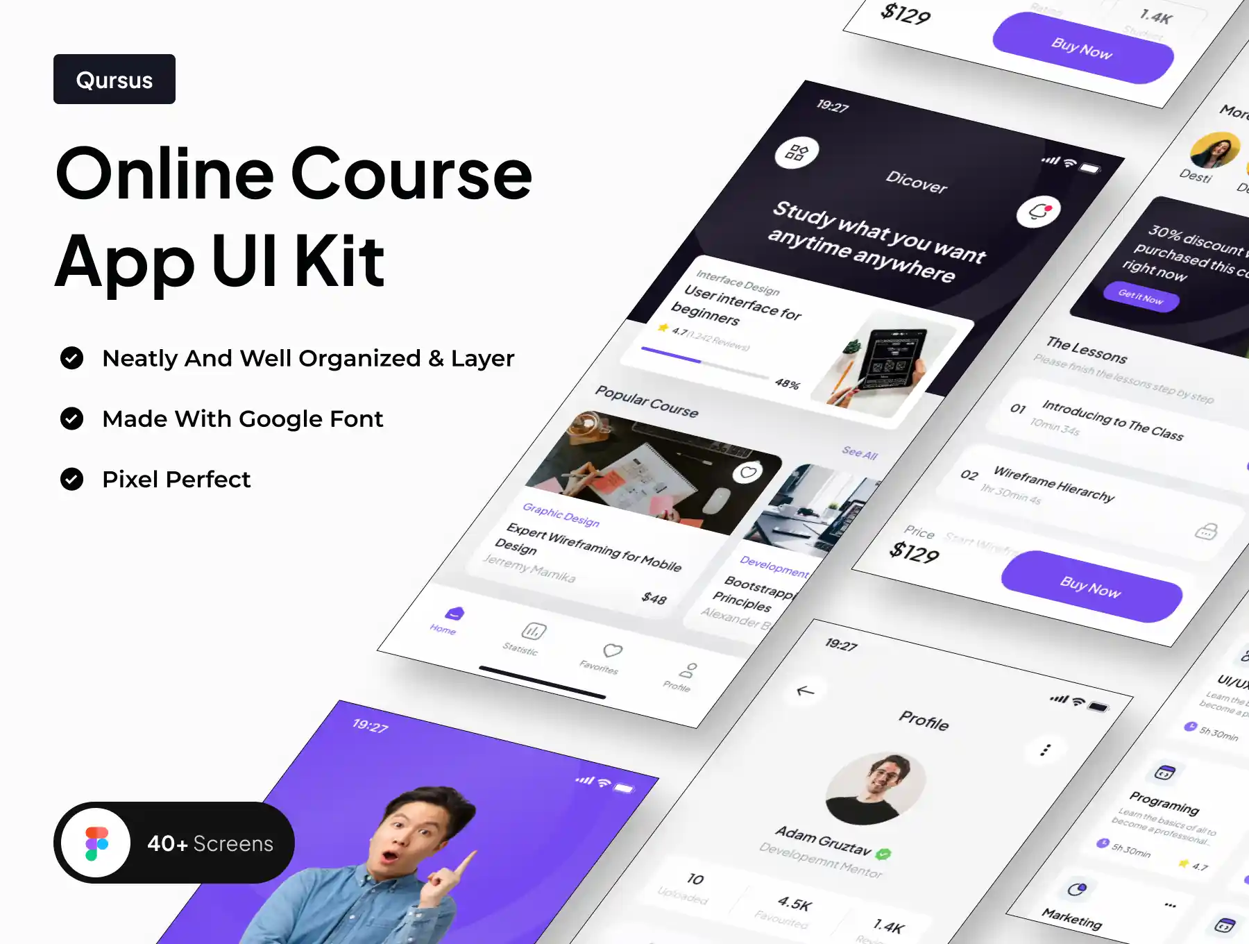 Qursus - Online Course App UI Kit