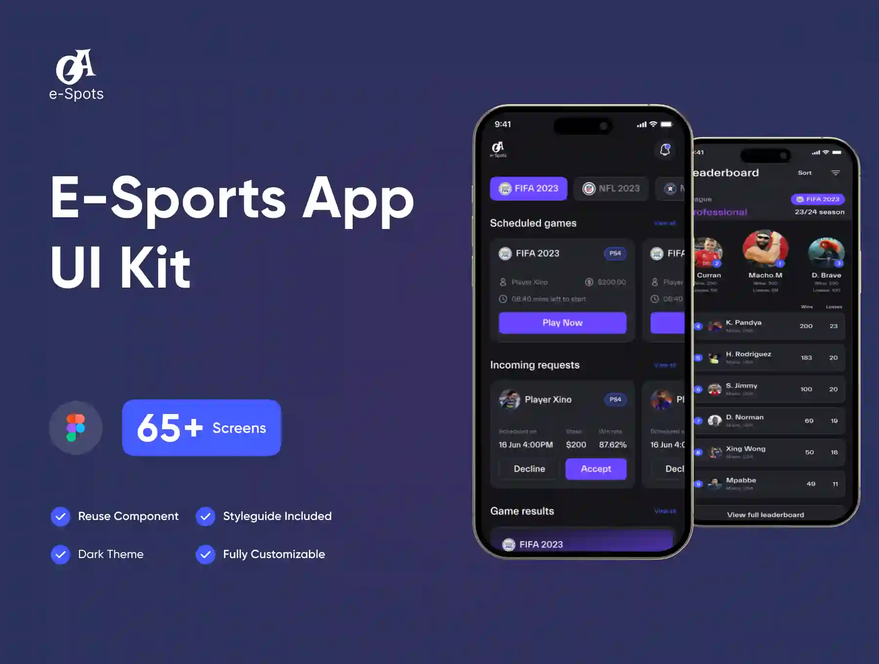 E-Sports App UI Kit