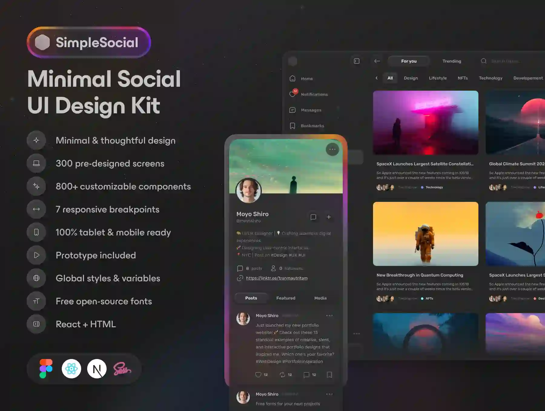 SimpleSocial: Social Network UI Kit