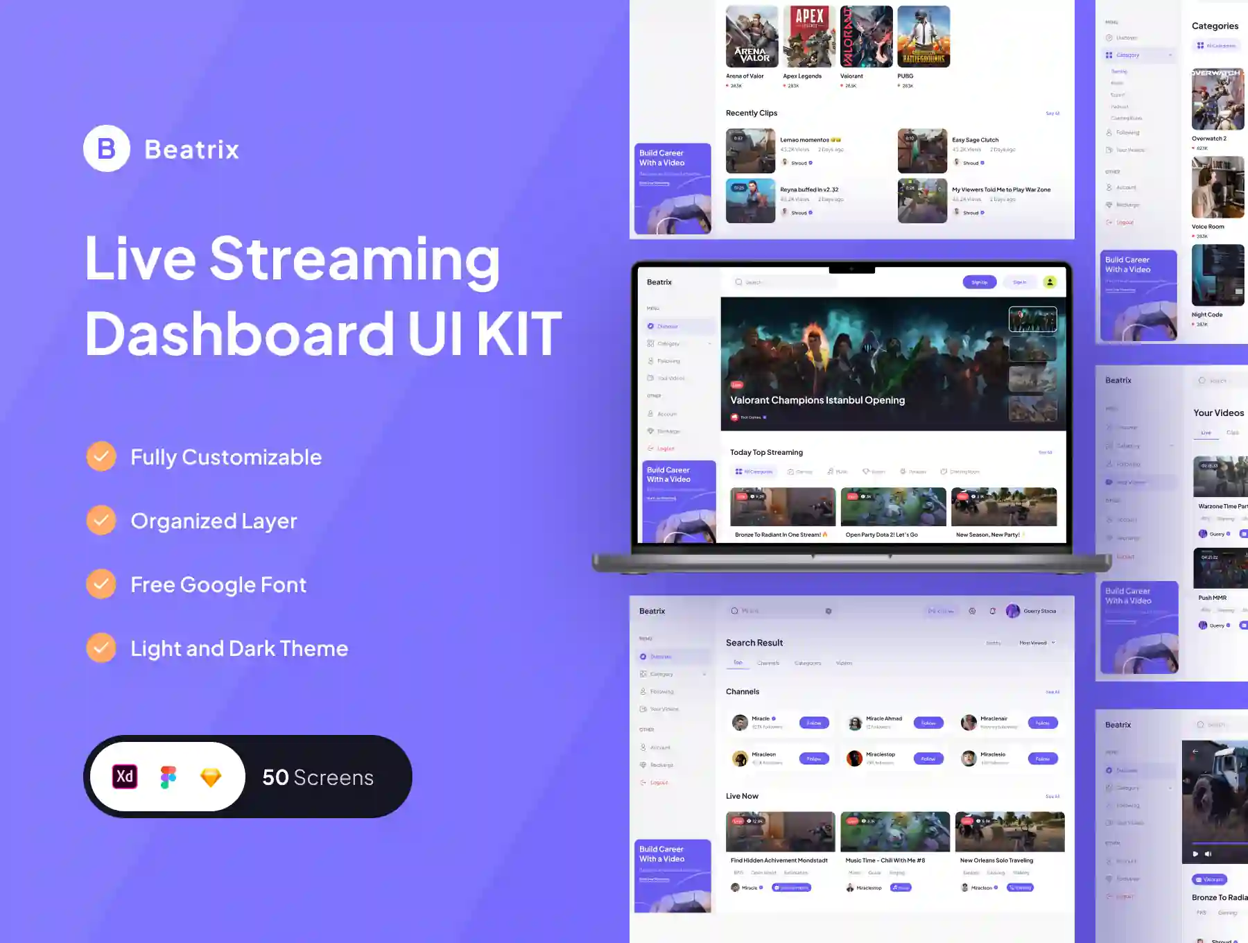 Beatrix - Live Streaming Dashboard