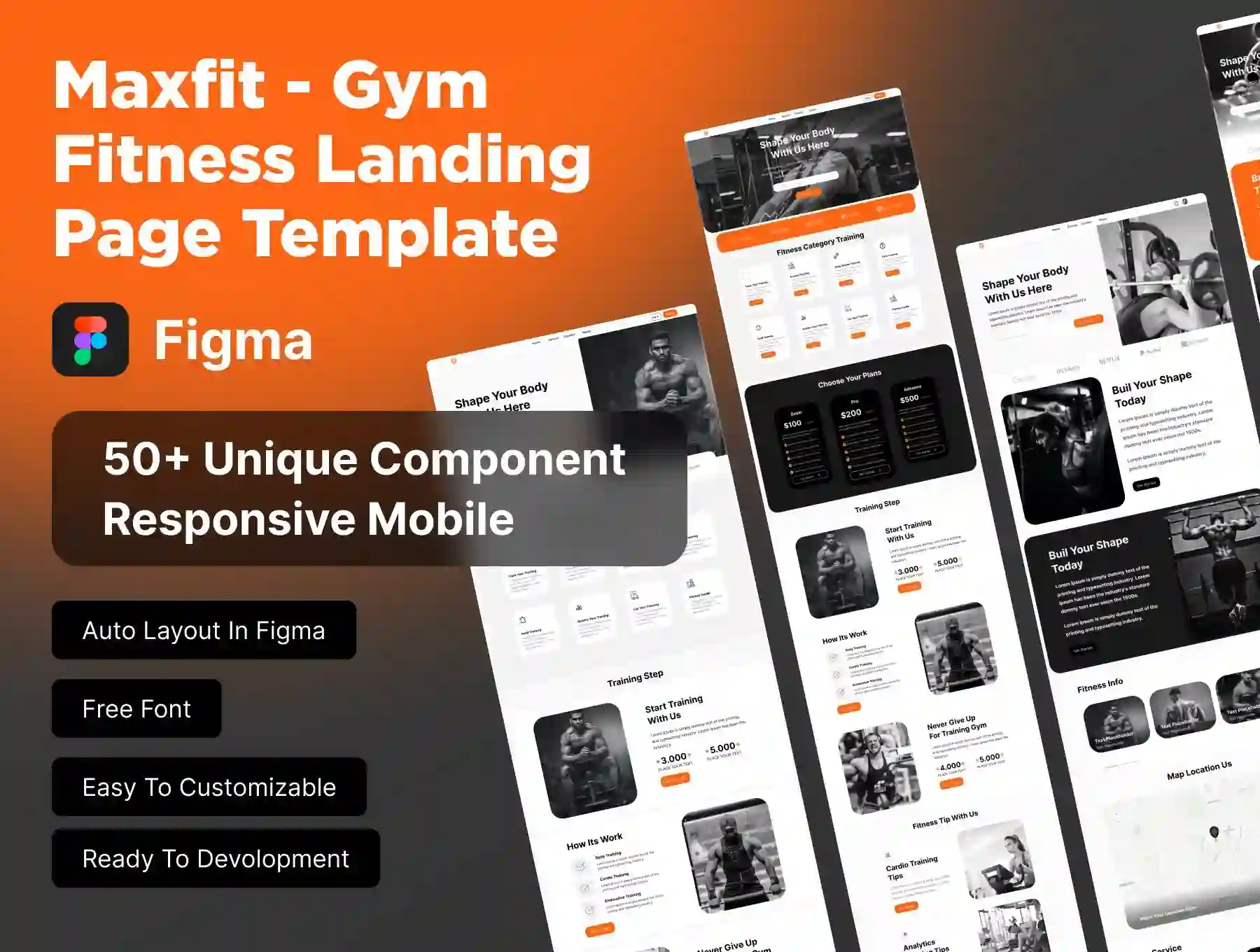 Maxfit - Gym Fitness Landing Page Template Ui Kit